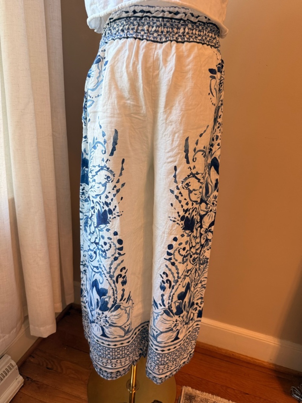 Anthropologie Somerset Printed Linen Pull-On Pants - Picture 3 of 5